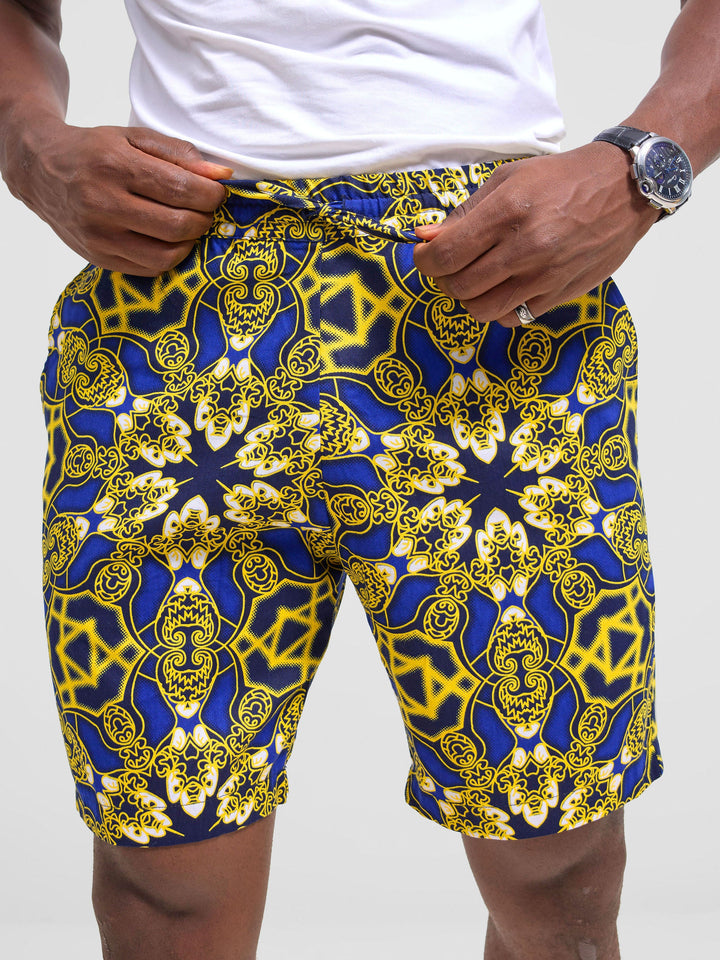 Safari Men's Kitenge Drawstring Shorts - Keri Print