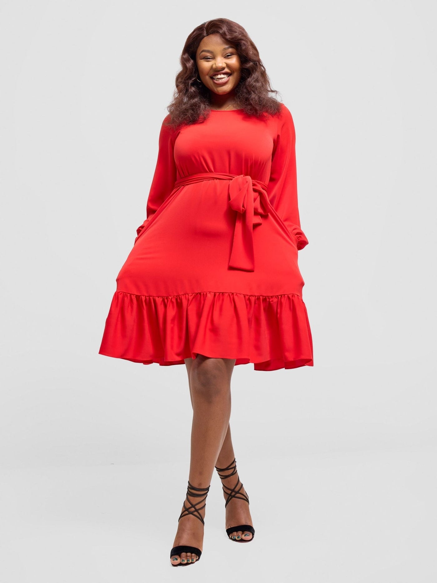 Vivo Serwa Tent Dress - Red - Shopzetu