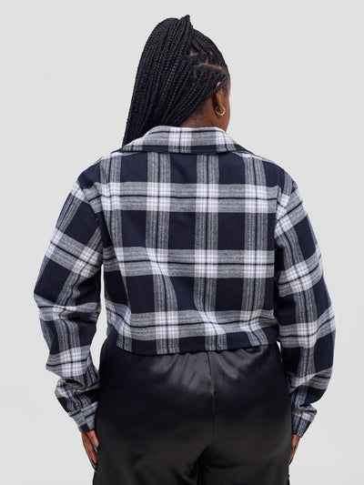 Zoya Aridi Cropped Jacket - Black / White - Shopzetu