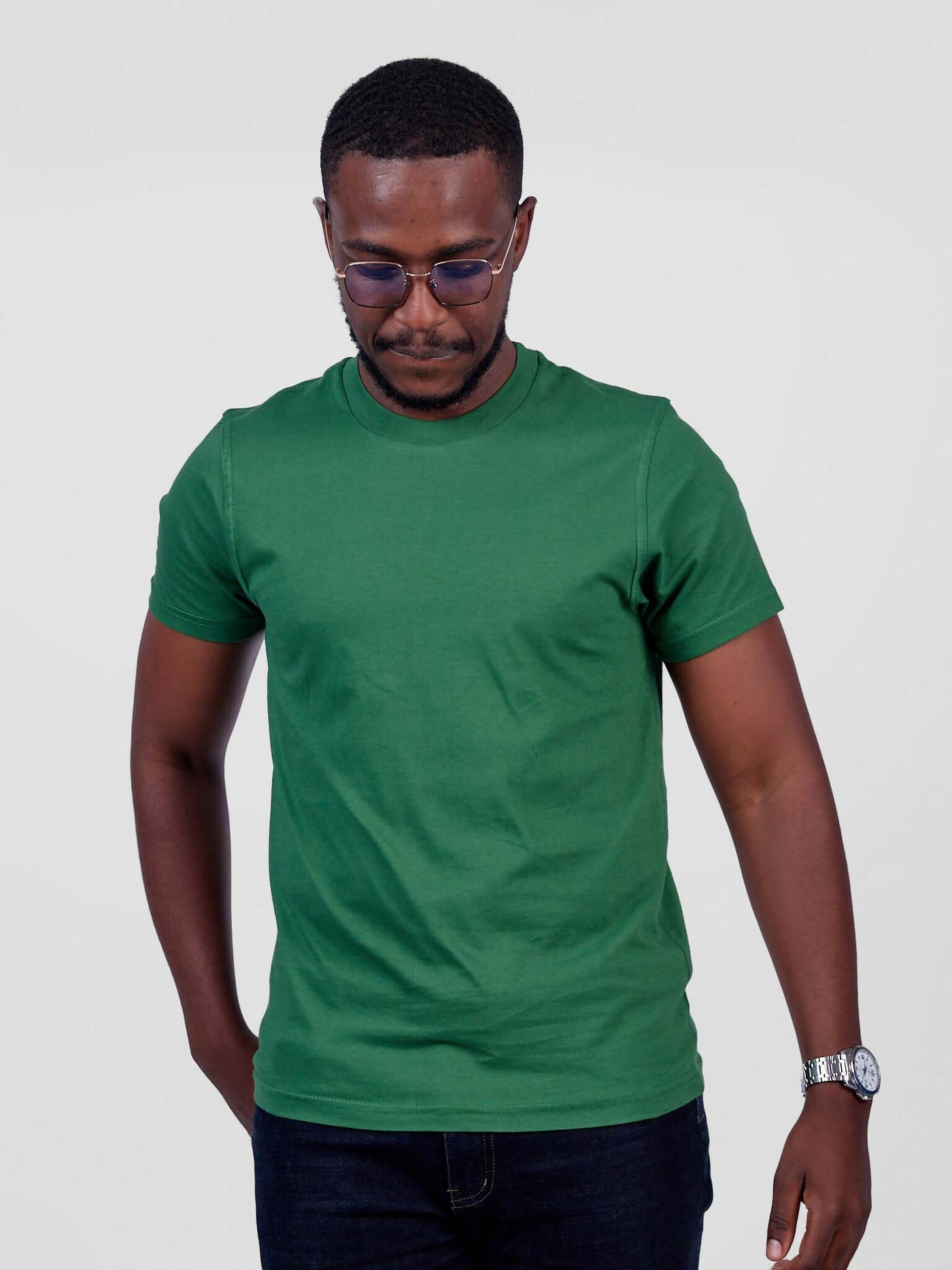 Zuria Fashions Unisex Roundneck T-shirt - Dark Green - Shopzetu