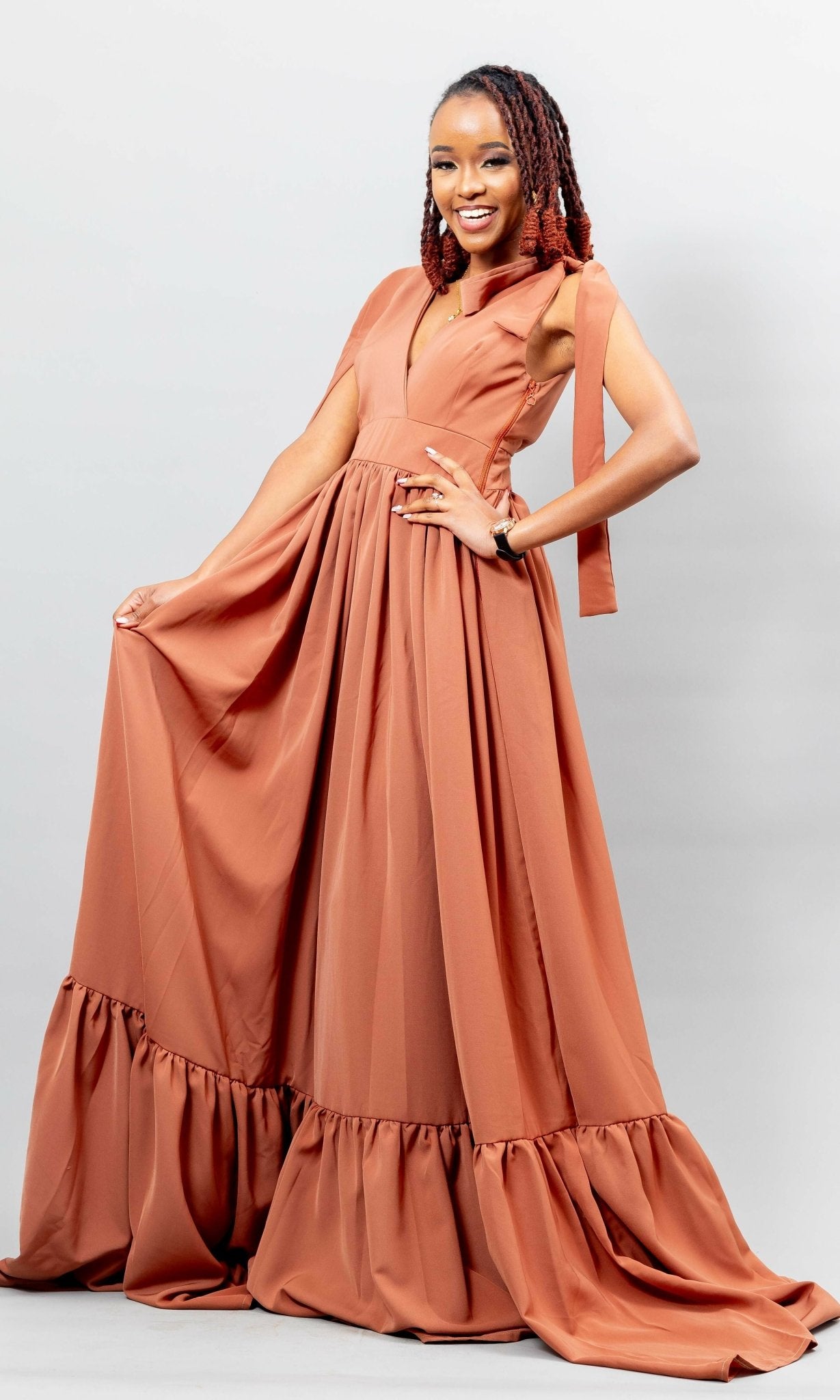 Afriwia Subira Dress - Nude - Shopzetu
