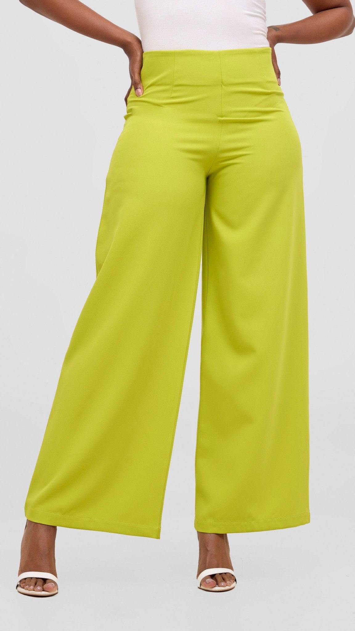 Vivo Tatili Wide Leg Pants - Lime - Shopzetu