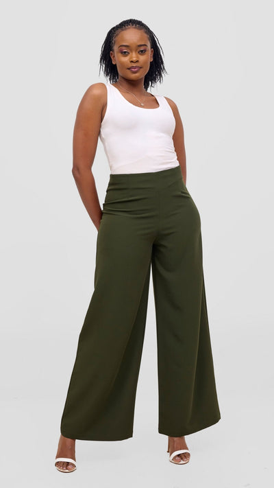 Vivo Tatili Wide Leg Pants - Hunters Green - Shopzetu