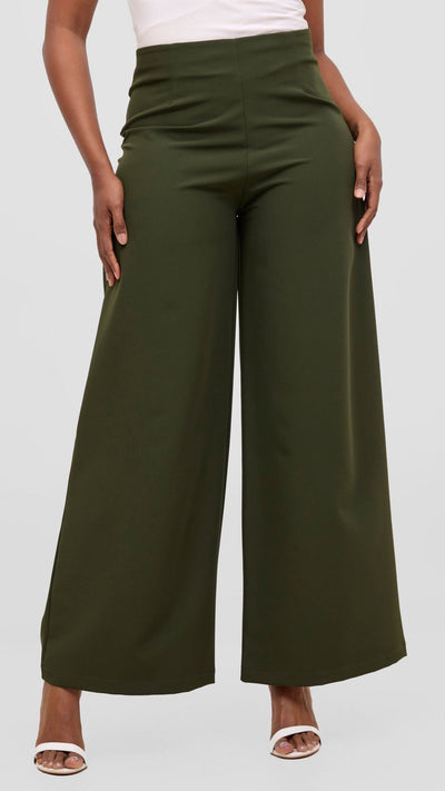 Vivo Tatili Wide Leg Pants - Hunters Green - Shopzetu