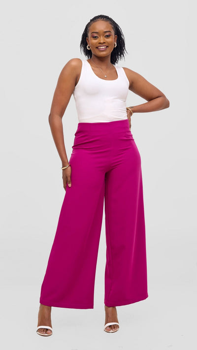 Vivo Tatili Wide Leg Pants - Light Purple - Shopzetu