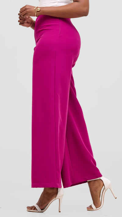 Vivo Tatili Wide Leg Pants - Light Purple - Shopzetu