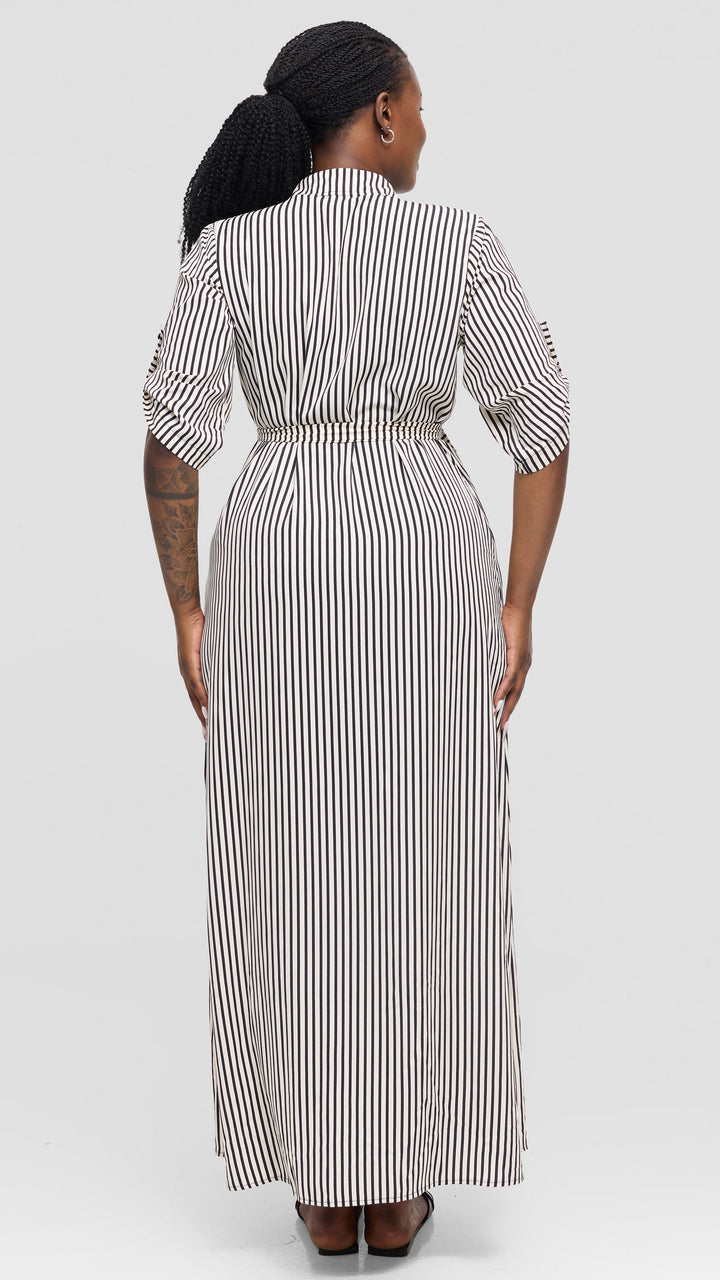 Salok Havilah Shirt Dress - Navy Blue Stripe