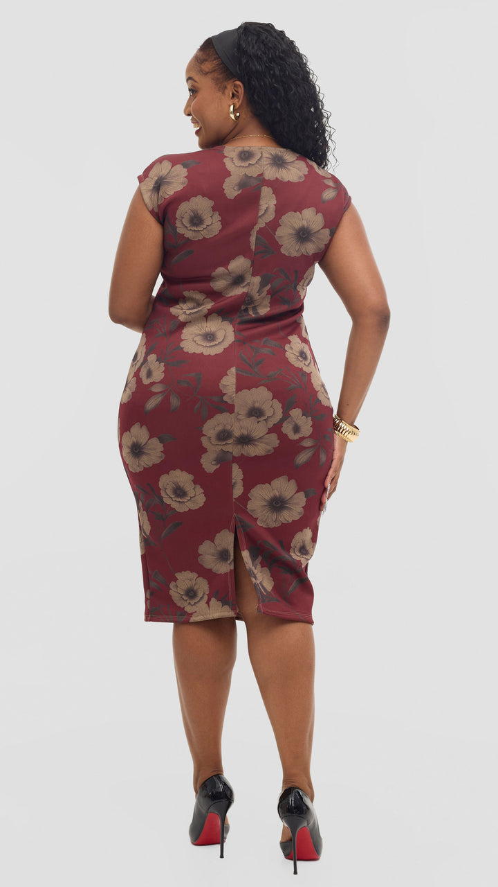 Chaya Bodycon Dress - Maroon