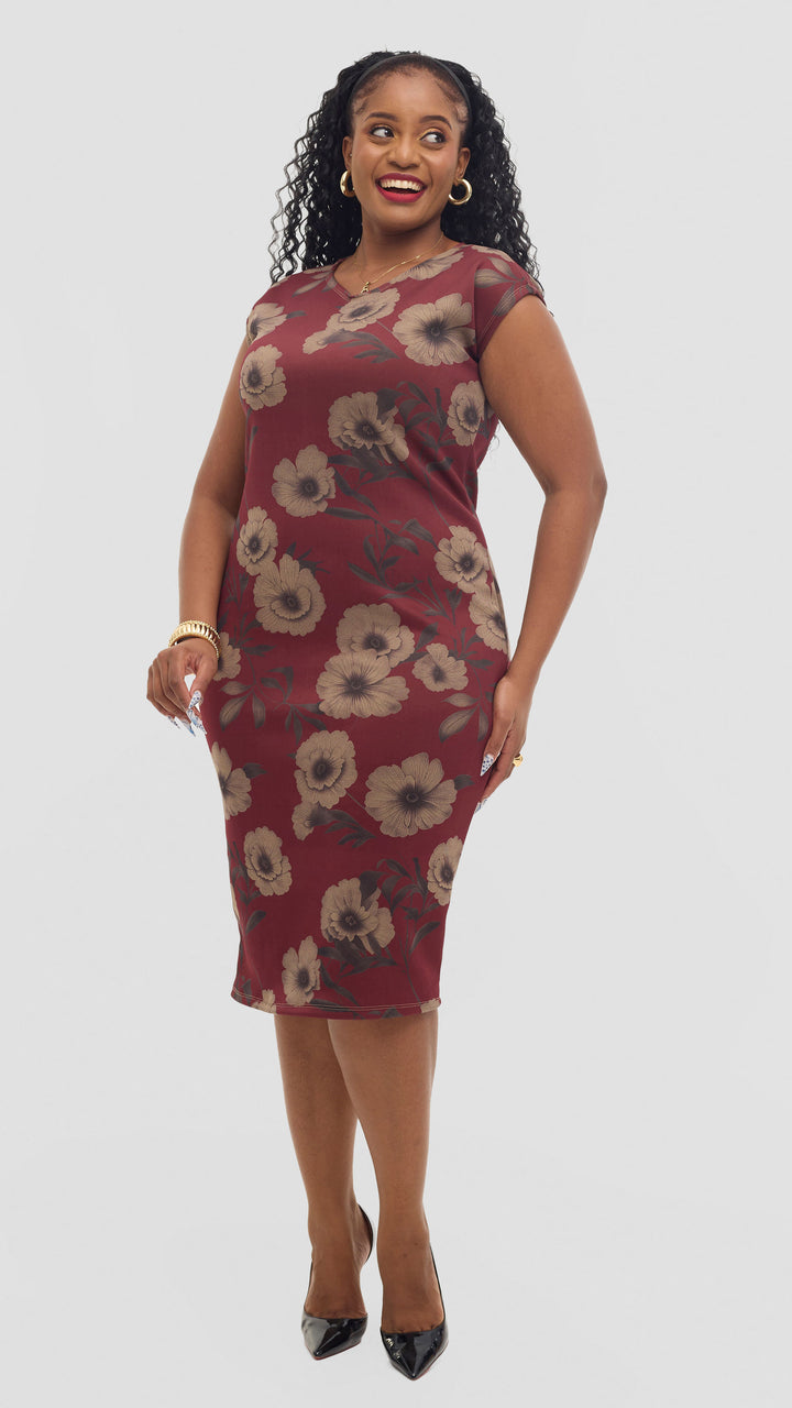 Chaya Bodycon Dress - Maroon