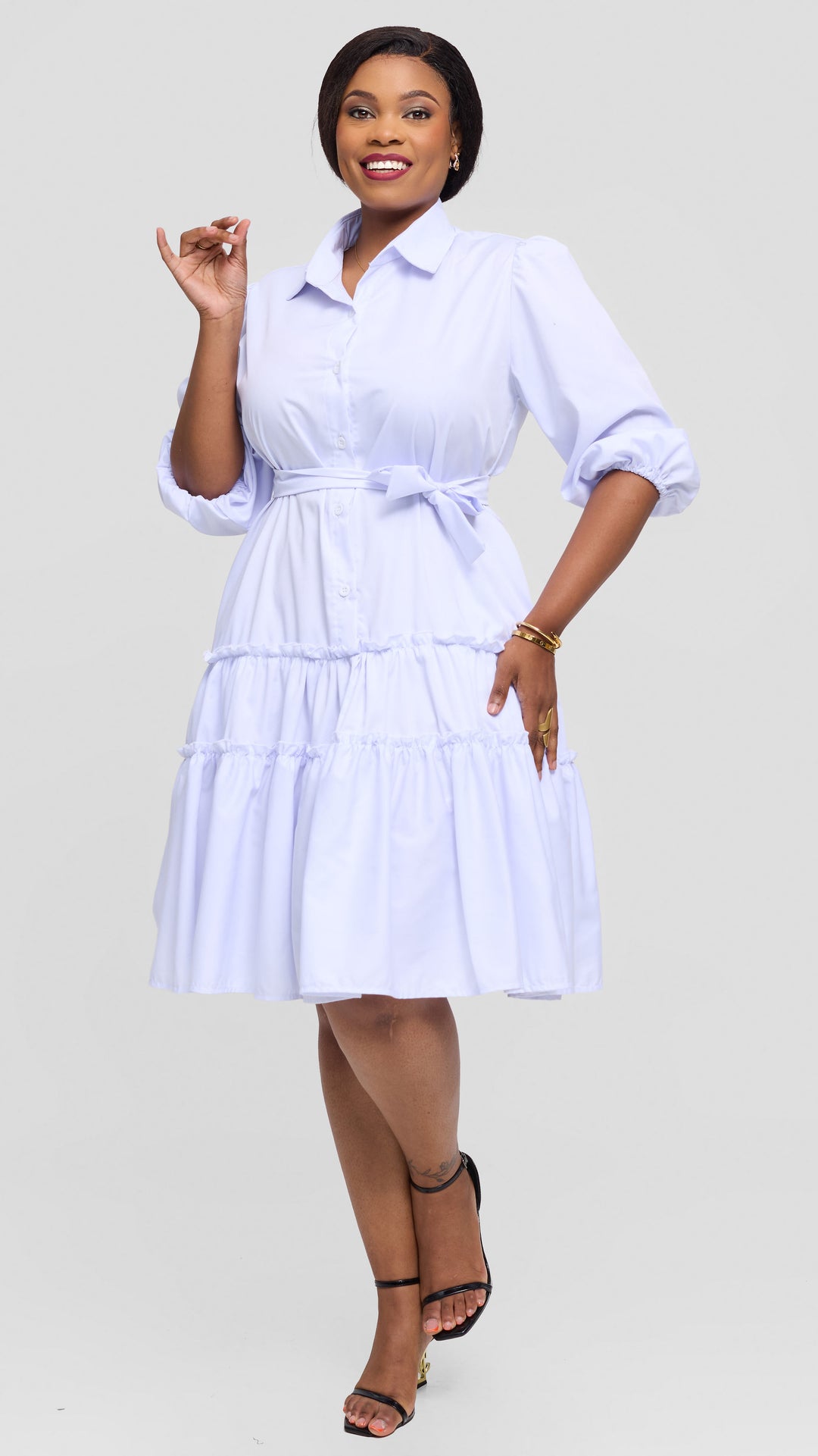 Lizola Saniyah Shirt Dress - White