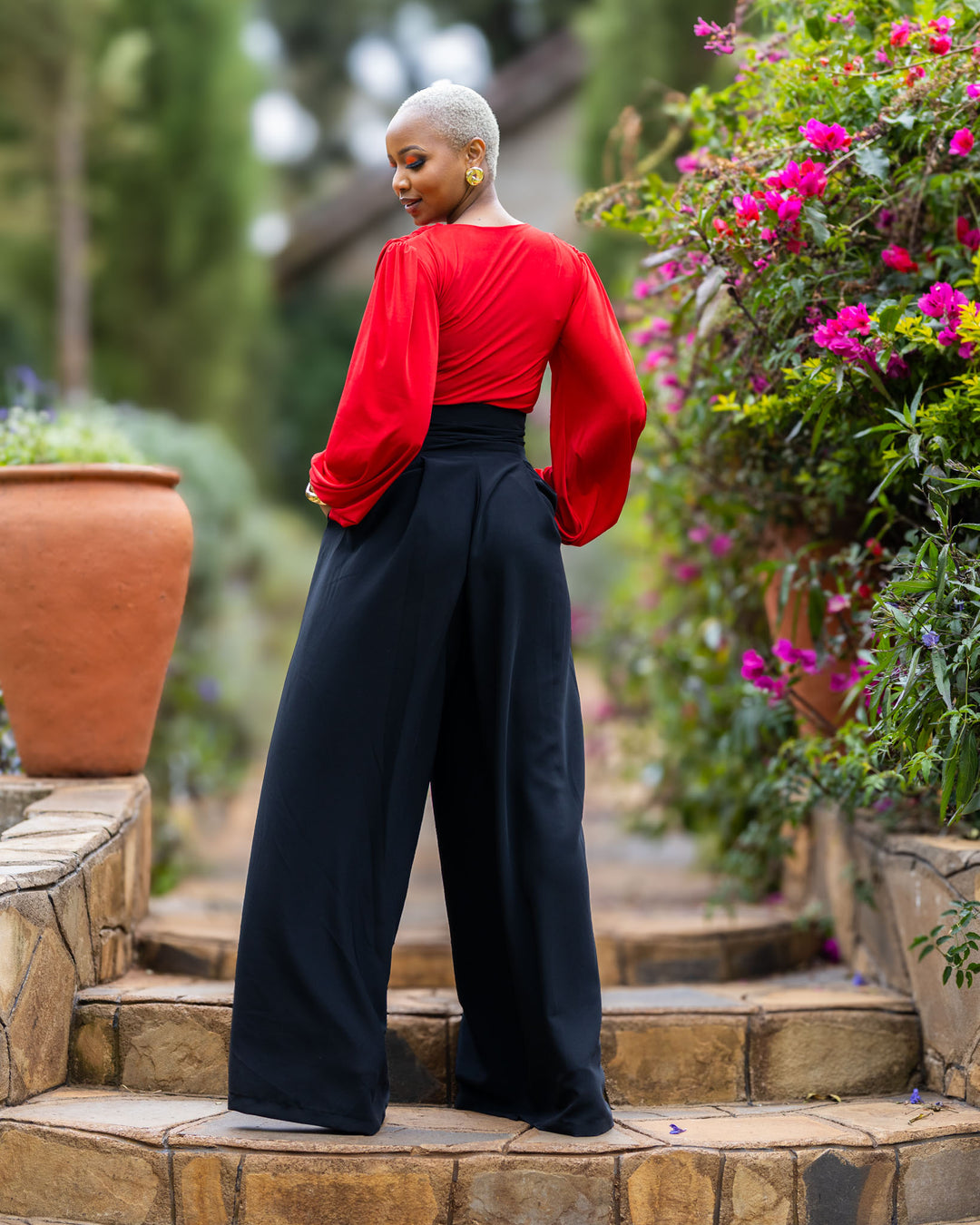 African Yuva Firelight Top - Red