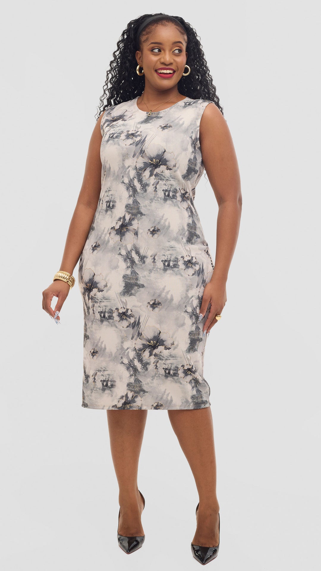 Posie Bodycon Dress - Beige