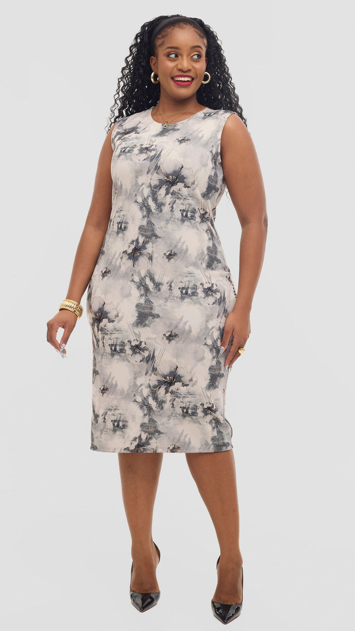 Posie Bodycon Dress - Beige