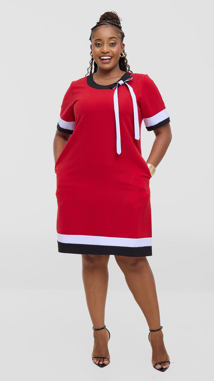 Jolly Fancy Wear Tatu Shift Dress - Red