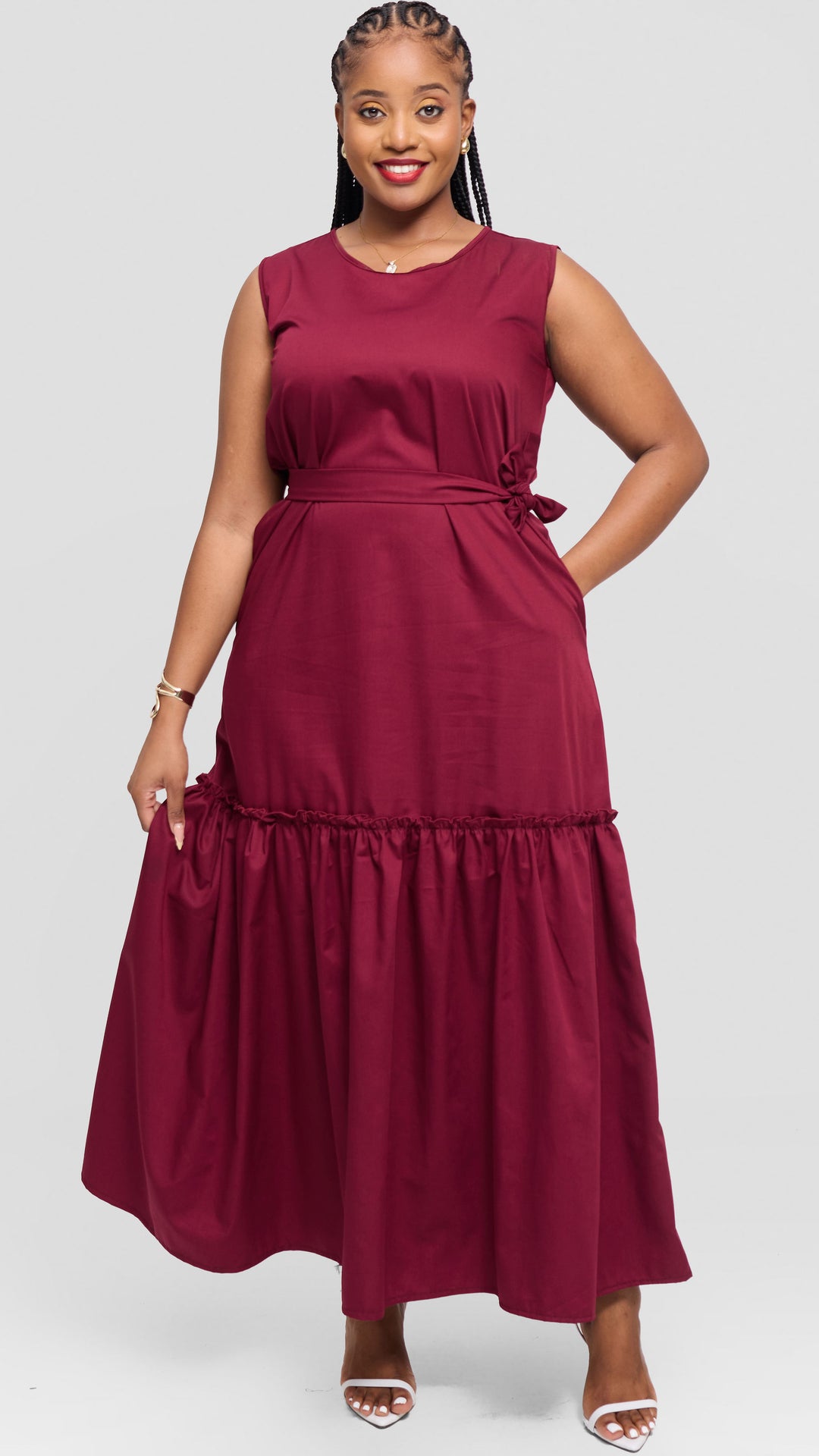 Lizola Tiwey Maxi Dress - Maroon