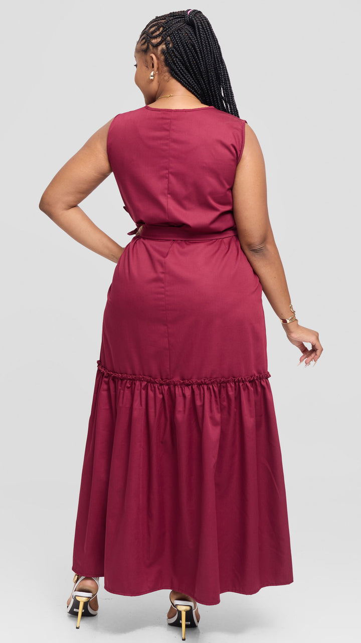 Lizola Tiwey Maxi Dress - Maroon
