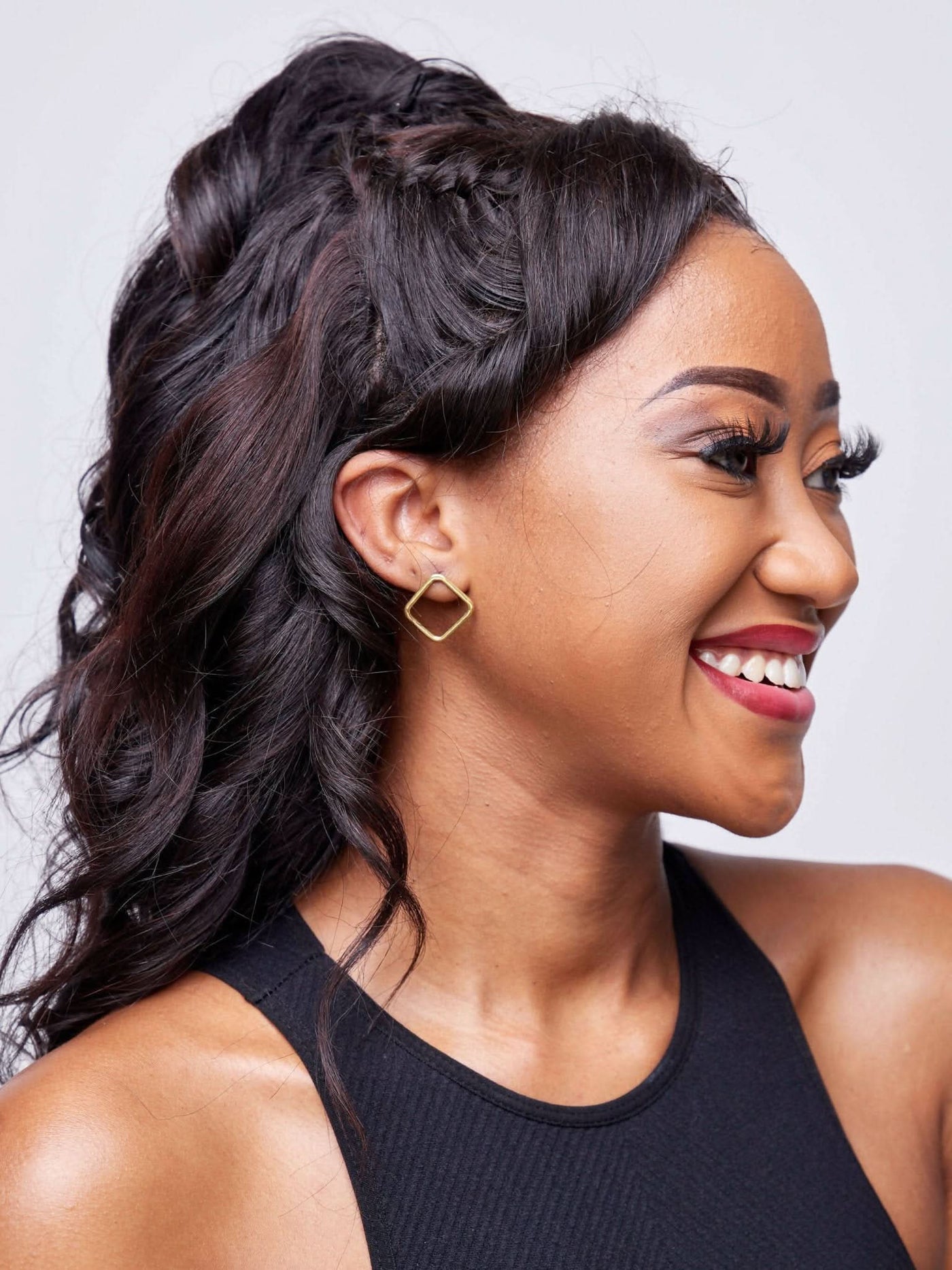 Lizola Najma Skel Earrings + Polisher - Brass - Shopzetu