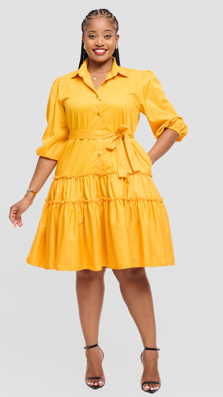 Lizola Simone Shirt Dress - Mustard