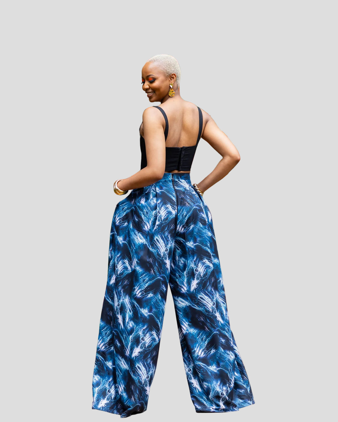 African Yuva Comfort Palazzo Pants - Blue