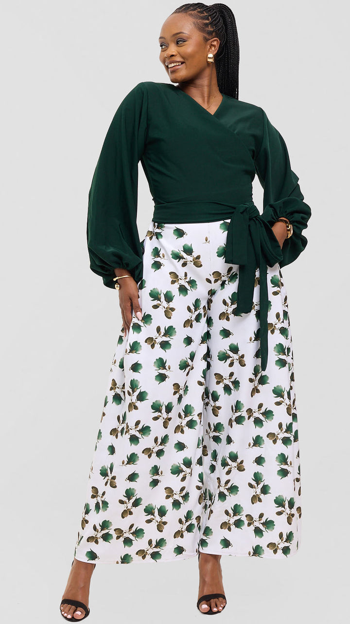 Eunike Midnight Bloom Palazzo Set - Emerald Green