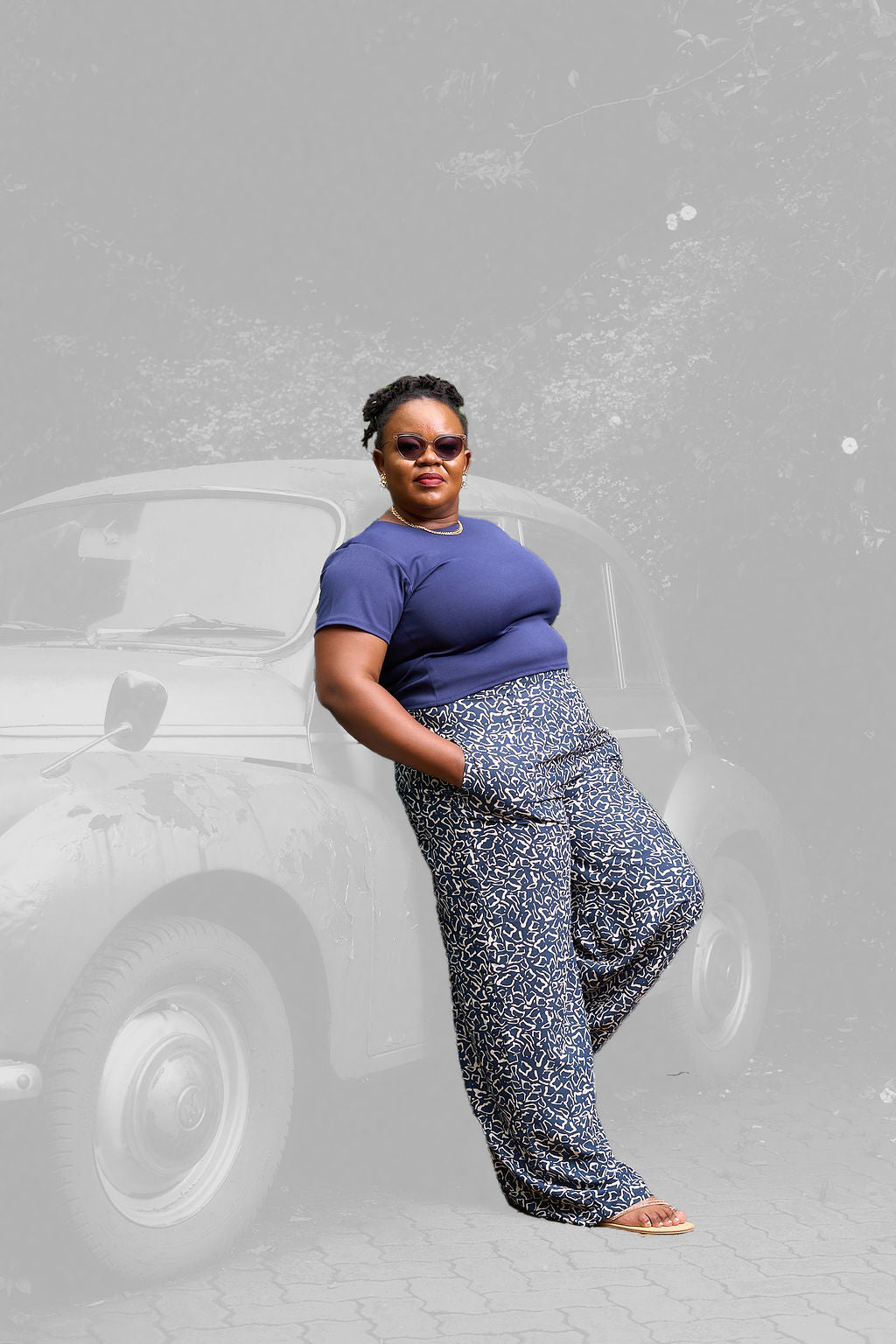Kakiba Collections Noel Palazzo Pants - Blue / White