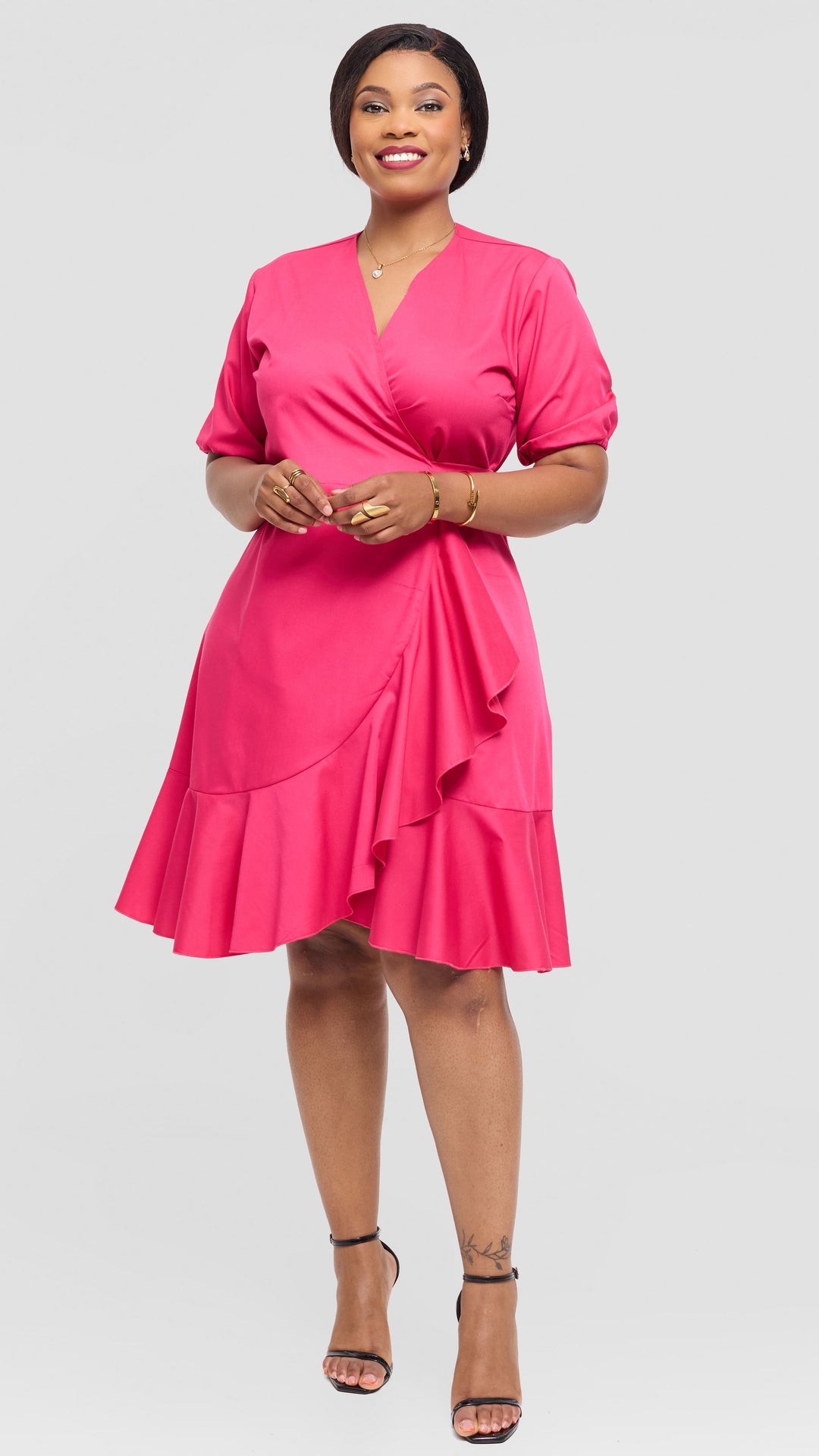 Lizola Vienna Wrap Dress - Pink
