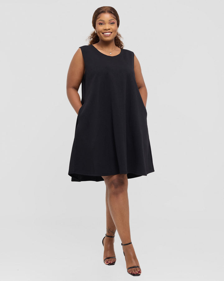 Anzo Wear Shift A-line Swing Dress - Black