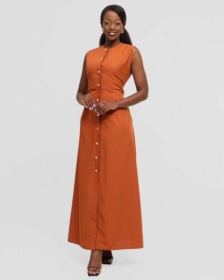 Mumbi Maxi Dress - Brown