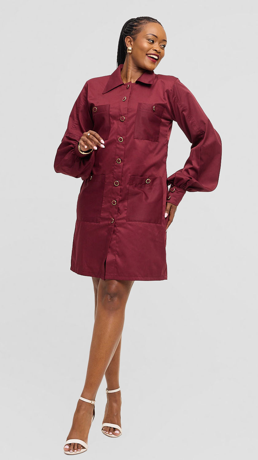 Tuwe Bora Bloom Dress - Maroon