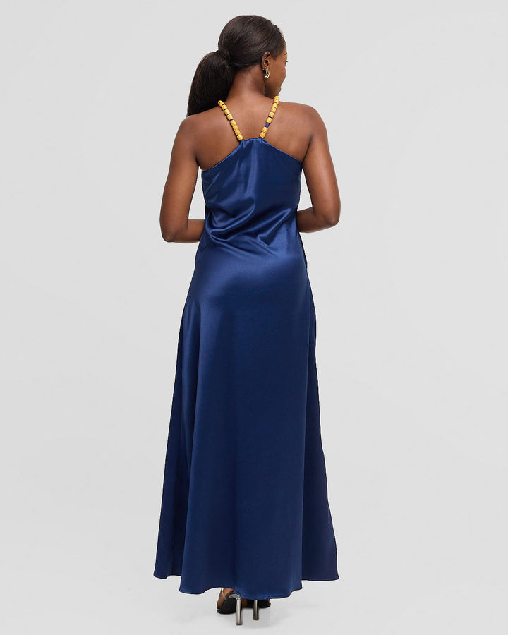 Samawati Silk Dress - Navy Blue