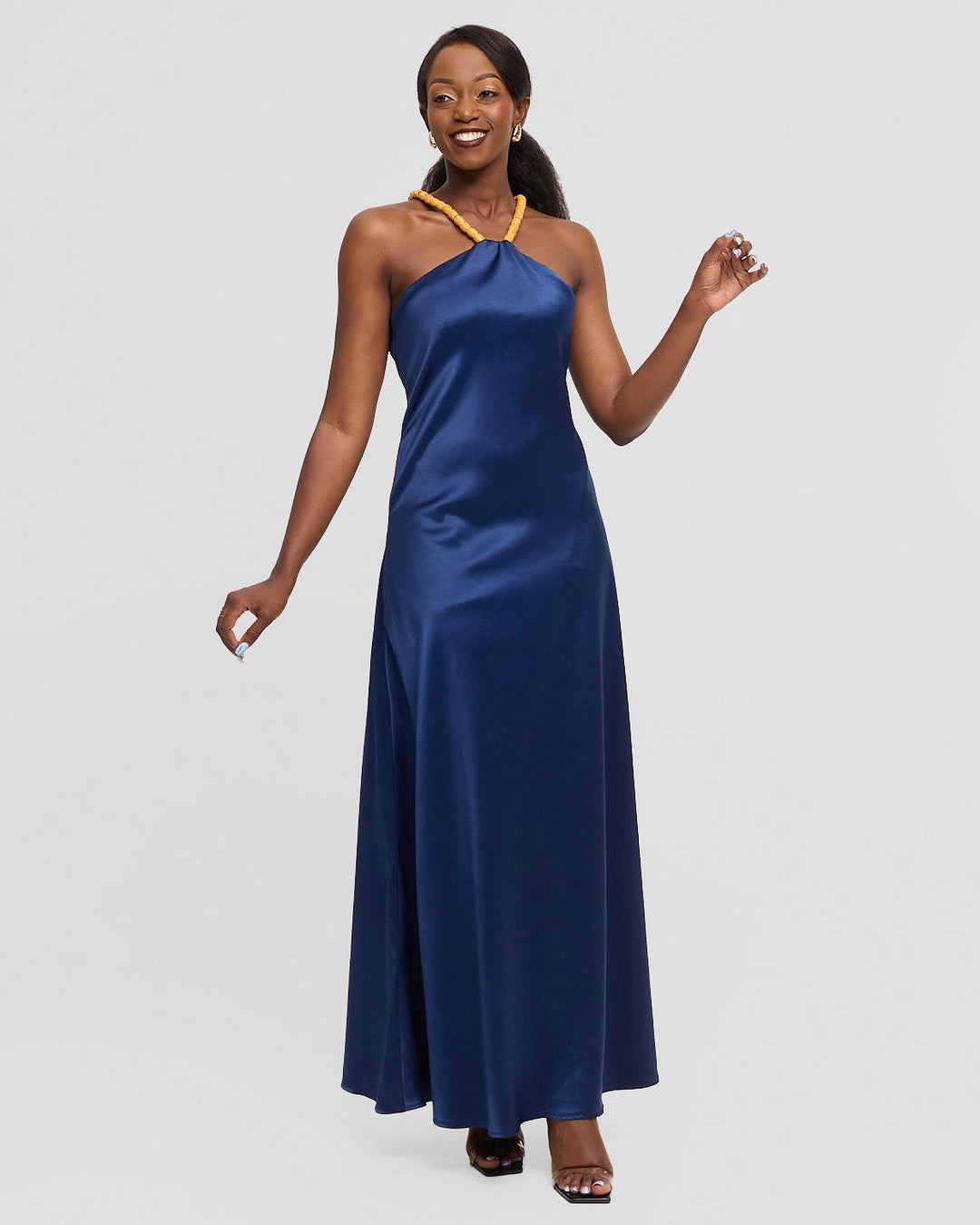Samawati Silk Dress - Navy Blue