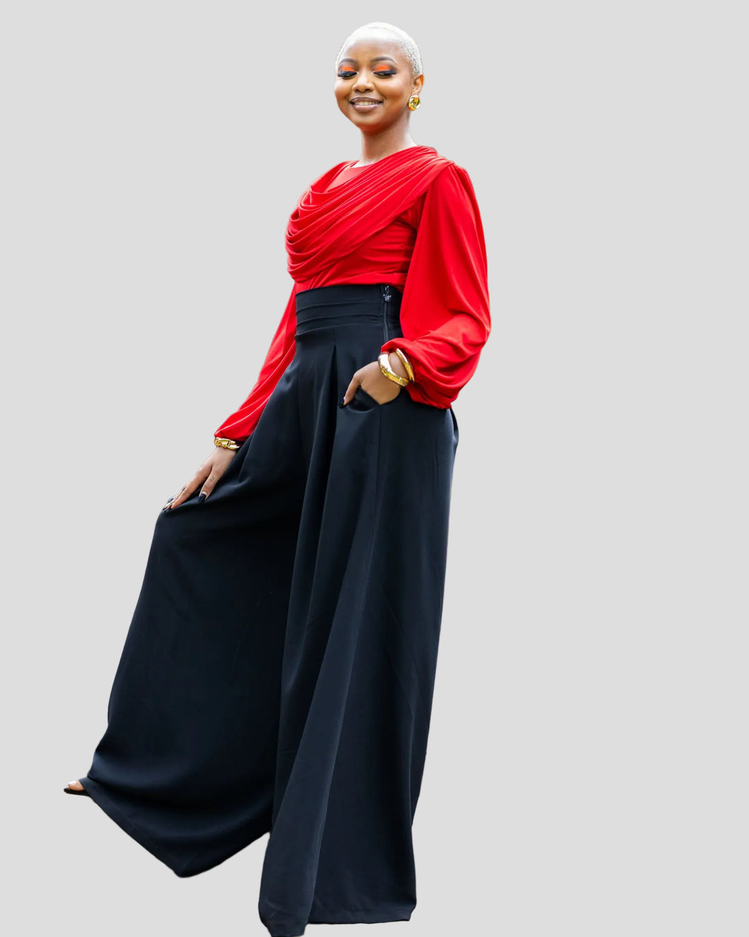 African Yuva Firelight Top - Red