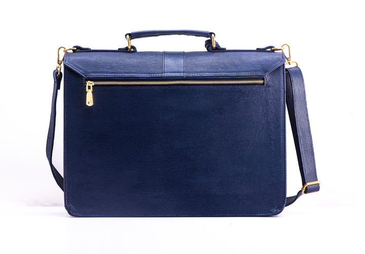 Detail Africa Naju Breifcase Navy Blue Textured - Navy Blue