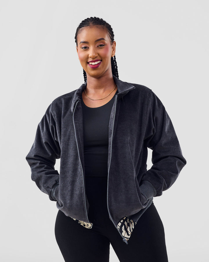 Rafiki Threads Imara Corduroy Jacket - Grey