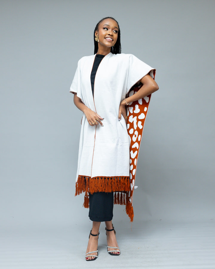 Afriwia Snug Reversible Shawl - Rust