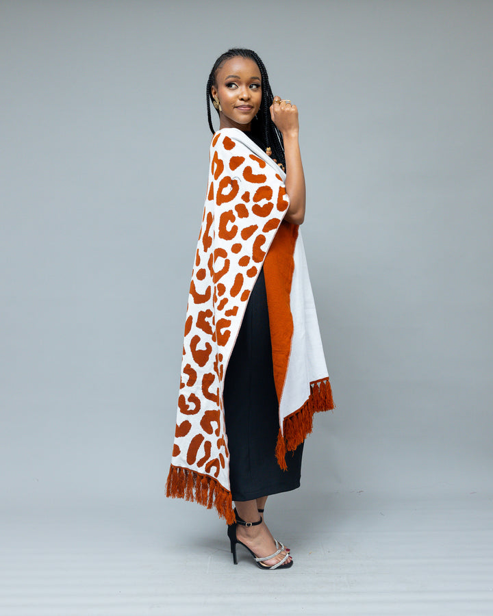 Afriwia Snug Reversible Shawl - Rust