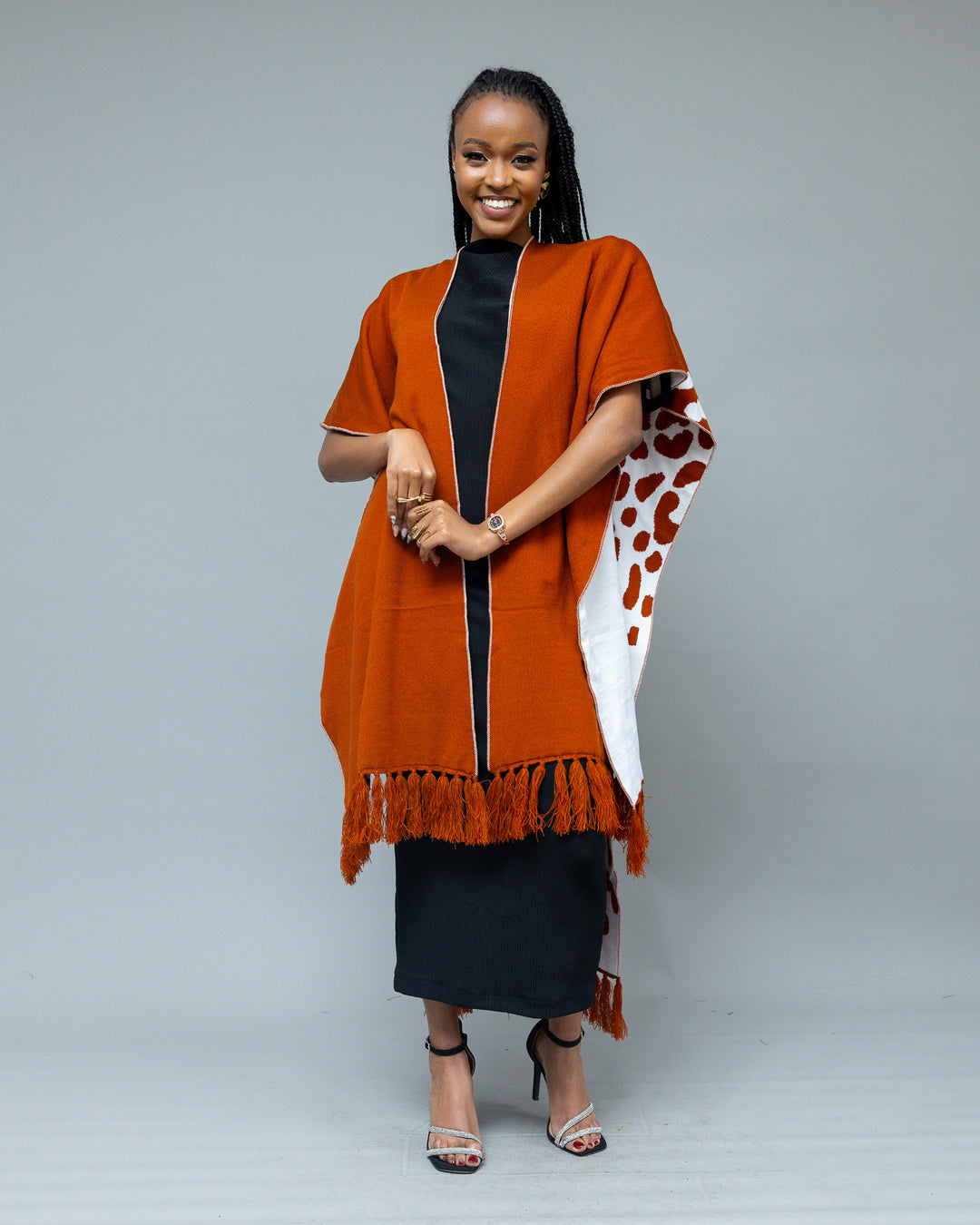 Afriwia Snug Reversible Shawl - Rust