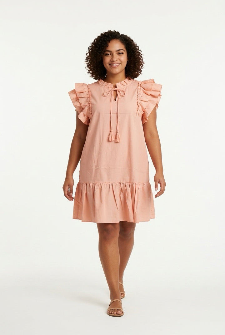 Stylish Sisters Shift Dress - Peach