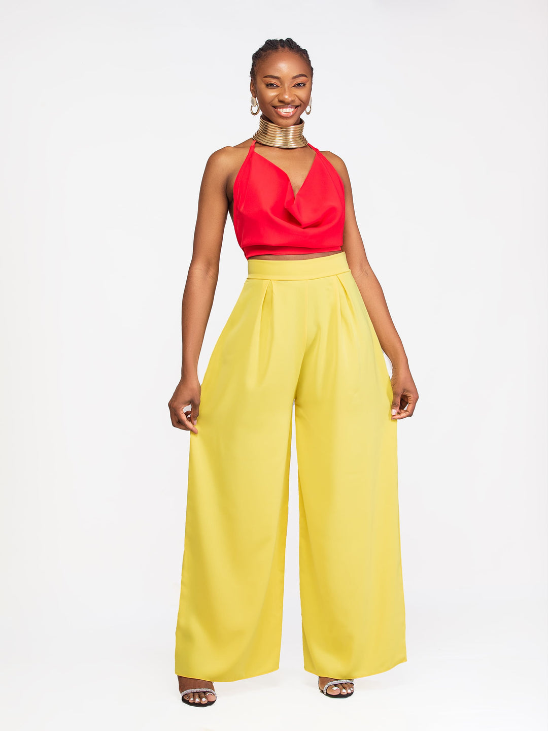 Da'Joy Fashions Rockalith Pant Set - Red / Yellow