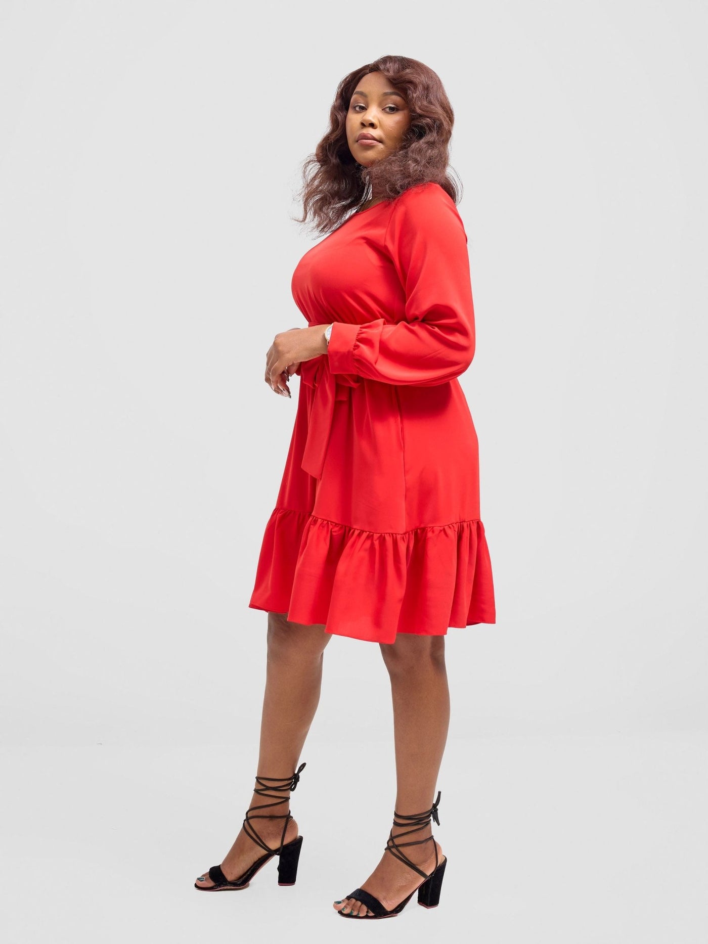 Vivo Serwa Tent Dress - Red - Shopzetu