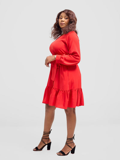 Vivo Serwa Tent Dress - Red - Shopzetu