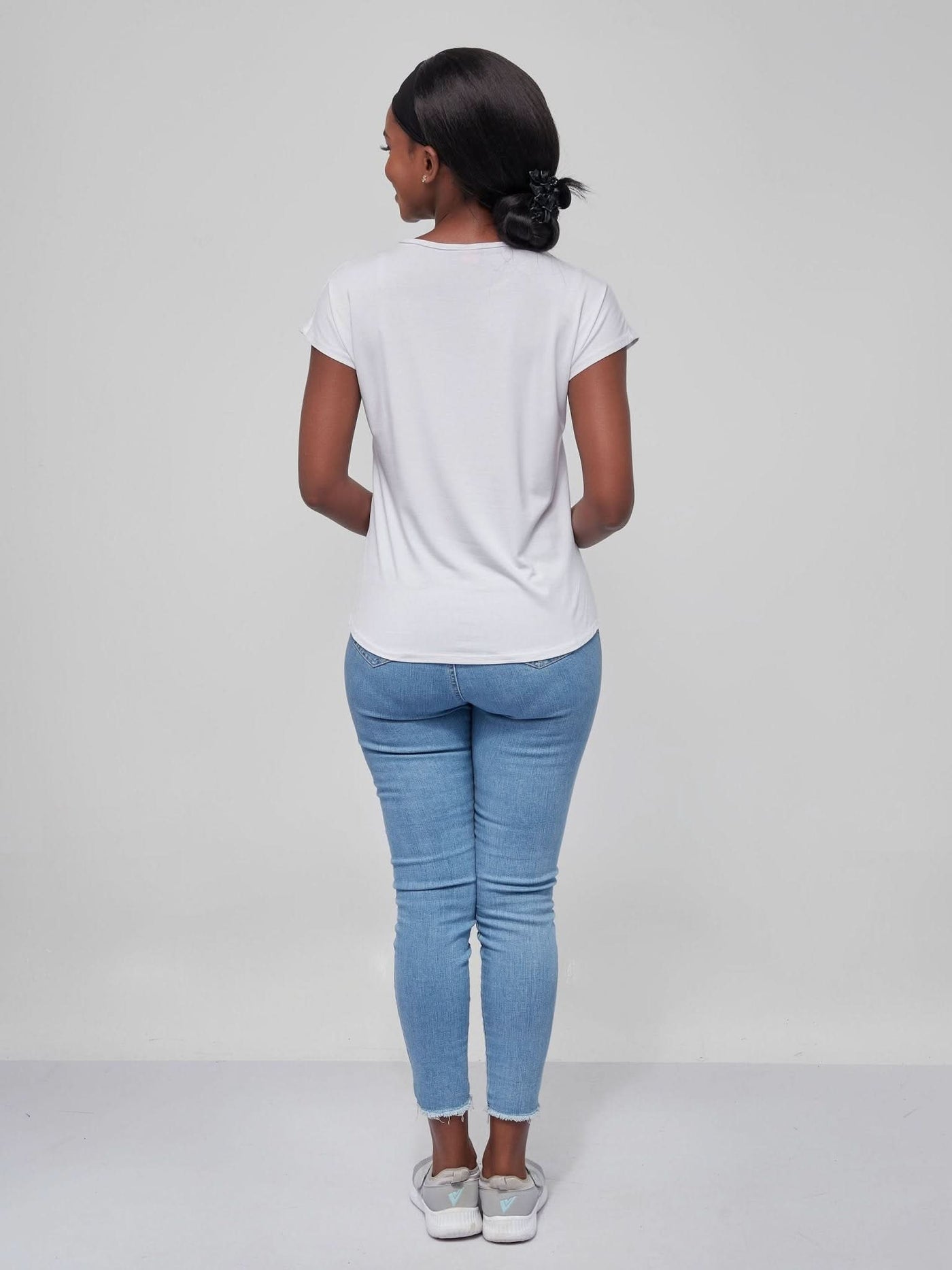 Vivo Basic Drop Shoulder Top - White - Shopzetu