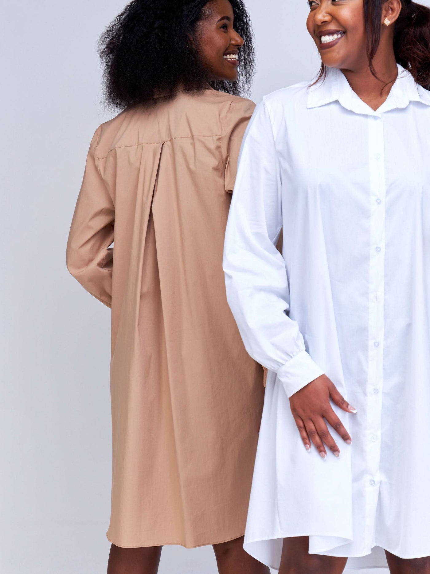 Safari by Vivo Kaya Long Sleeve Shirt Dress - White