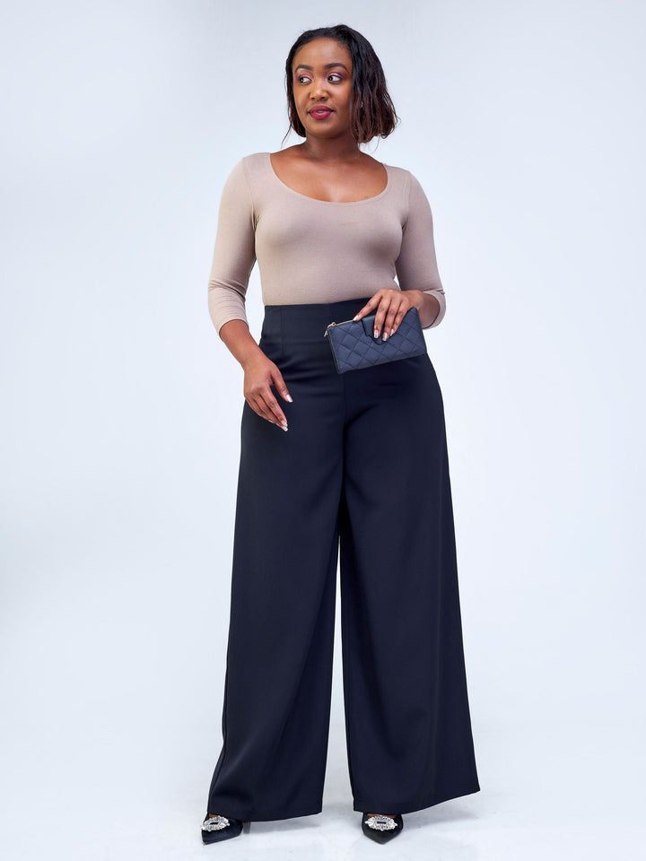 Vivo Tatili Wide Leg Pants in Heavy Crepe - Black