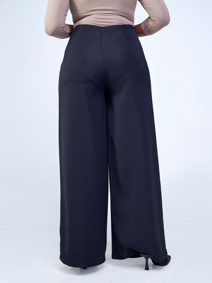 Vivo Tatili Wide Leg Pants in Heavy Crepe - Black