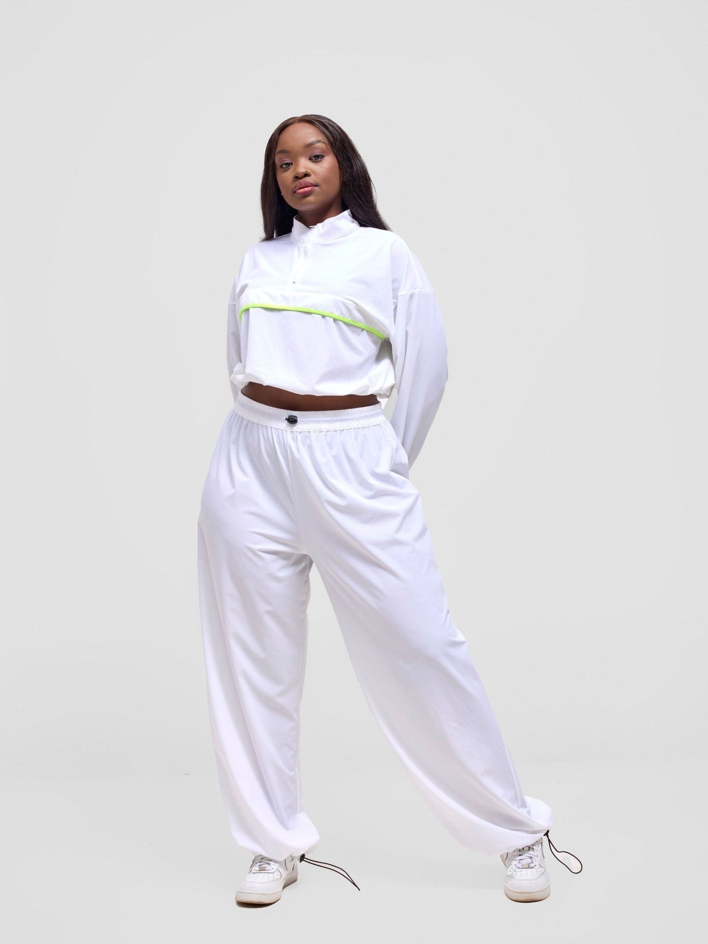 Zoya Vasha Track Pants - White - Shopzetu