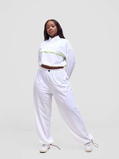 Zoya Vasha Track Pants - White - Shopzetu