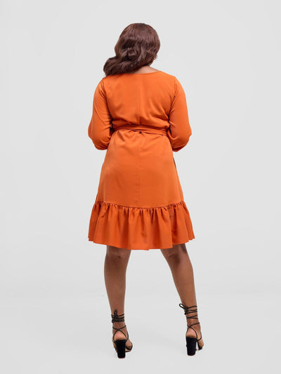 Vivo Serwa Tent Dress - Burnt Orange - Shopzetu