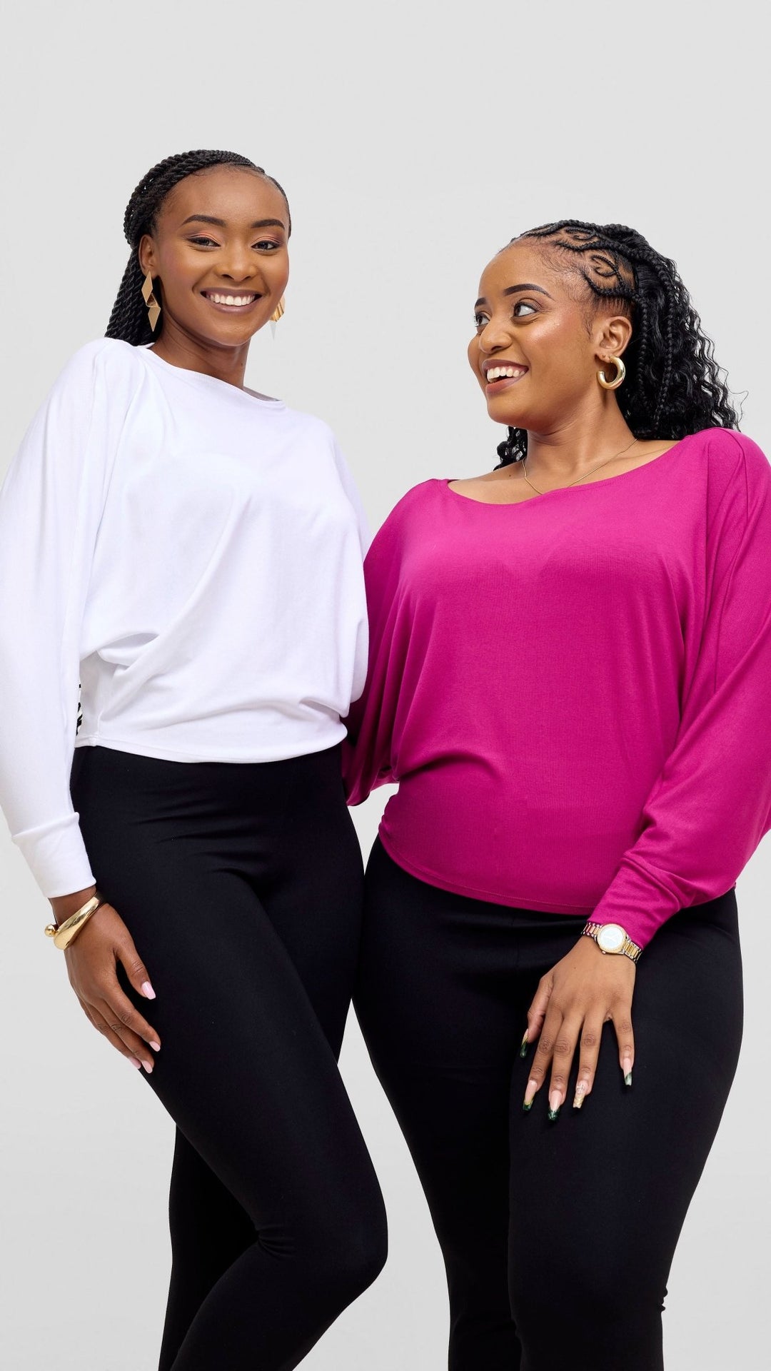 Vivo Bana Batwing Top - Fuschia - Shopzetu
