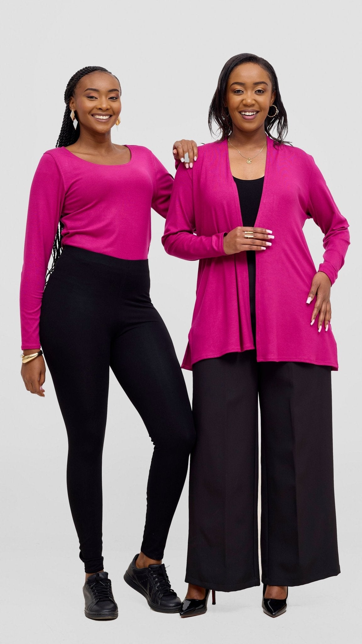 Vivo Leila Short Waterfall - Fuschia - Shopzetu